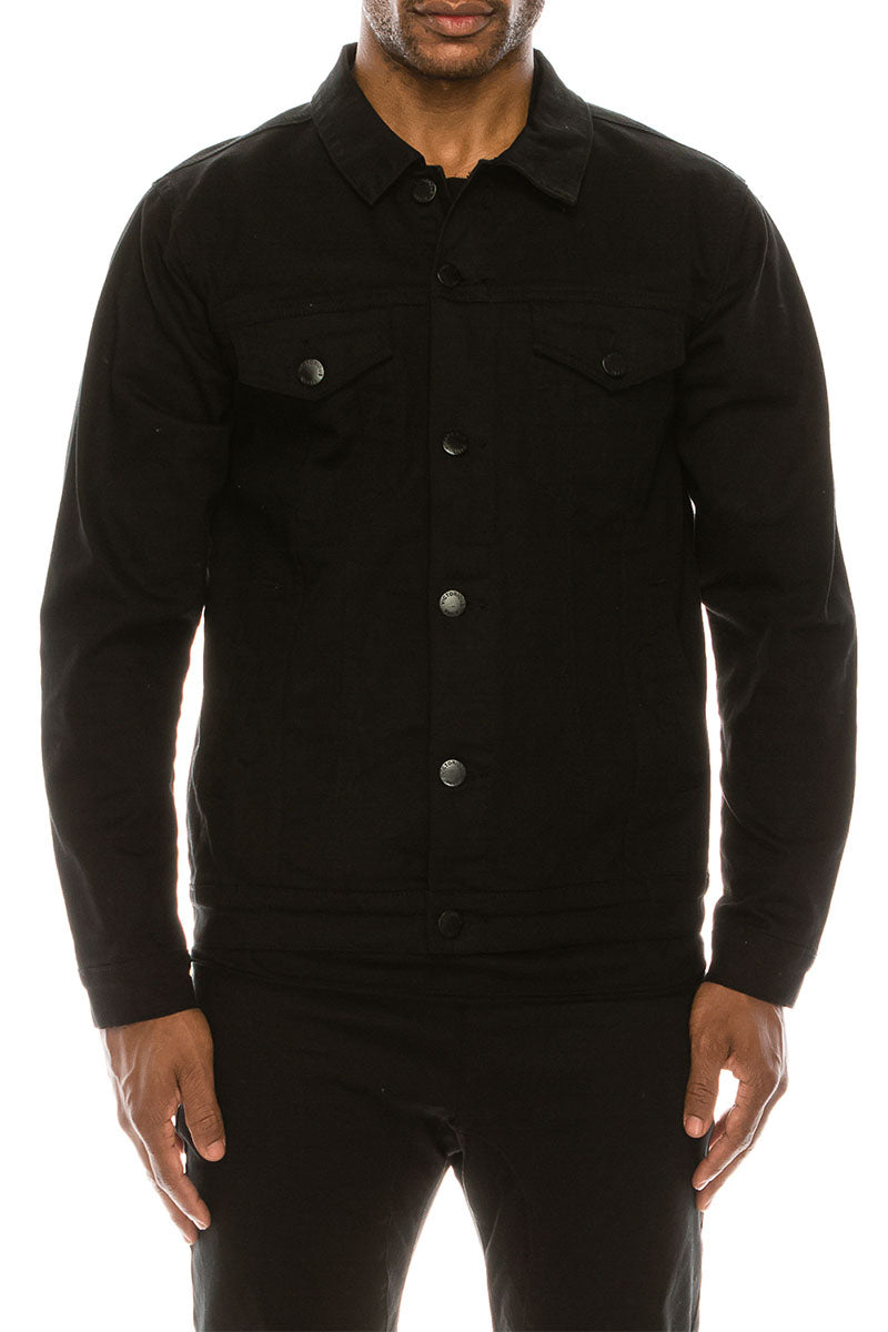 Essential Colored Denim Jacket - Black