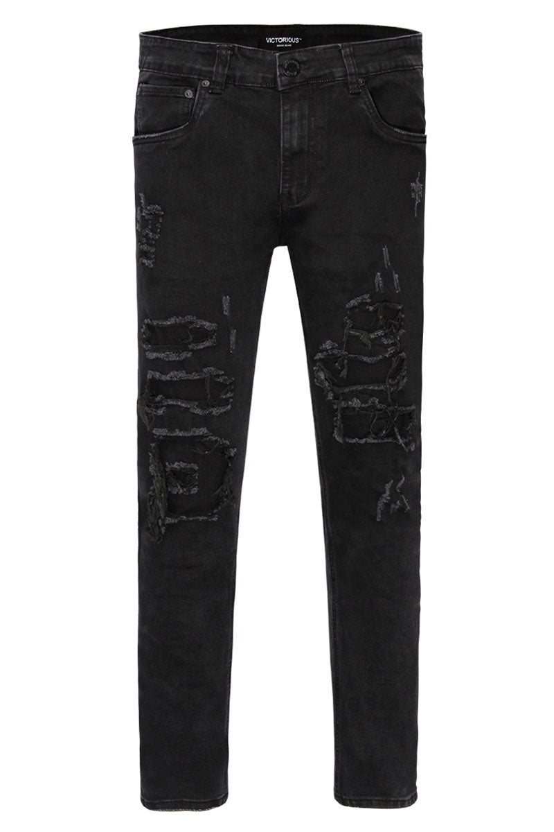 Rip & Repair Denim Jeans - Black