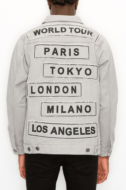 World Tour Colored Denim Jacket - Grey