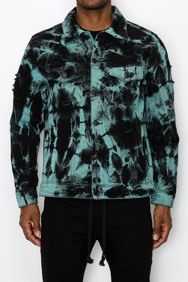 Victorious Tie Dye Denim Jacket Teal / S