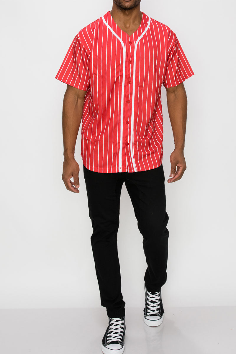 PIN STRIPED BASEBALL JERSEY
