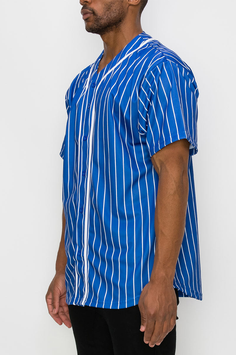 PIN STRIPED BASEBALL JERSEY