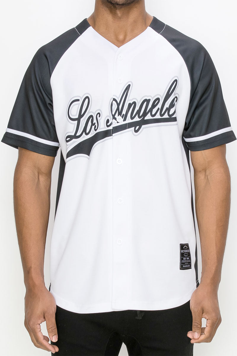 La Baseball Jersey - White/Black White/Black / M