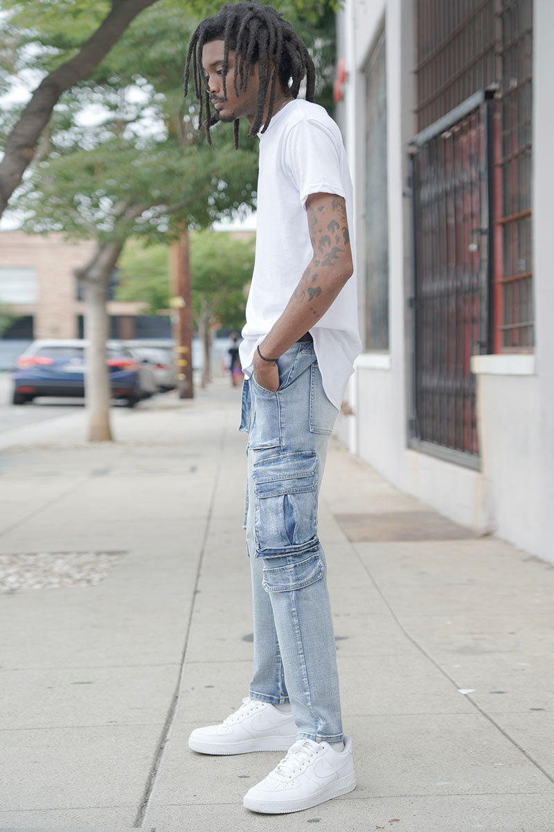 UTILITY CARGO DENIM JEANS