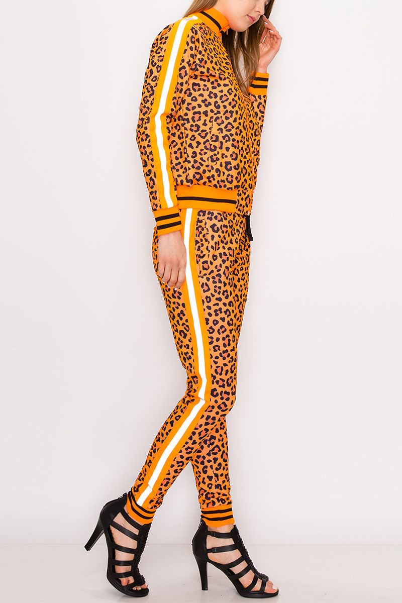 Women's Reflective Leopard Track suit