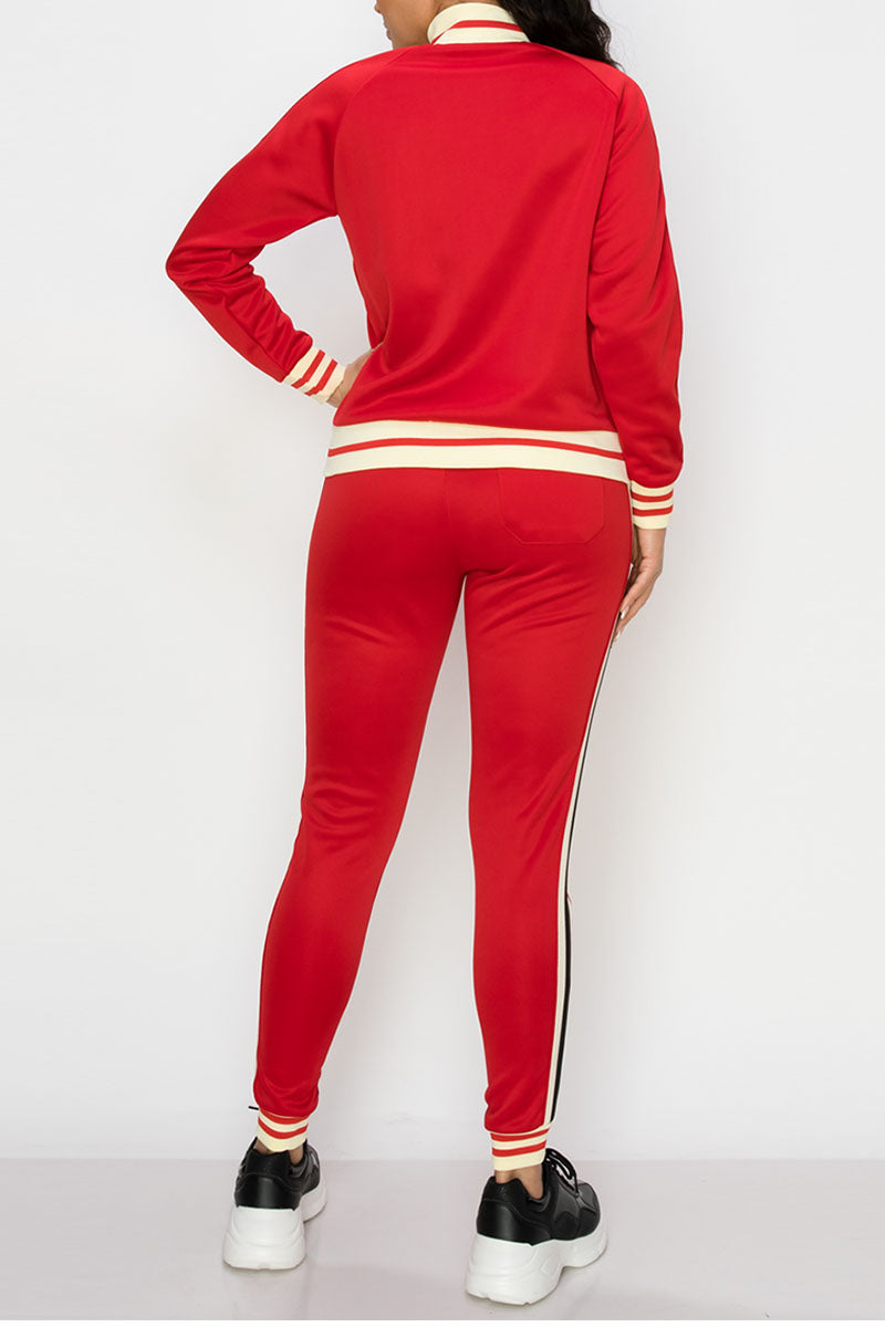 Women's side stripe track suits
