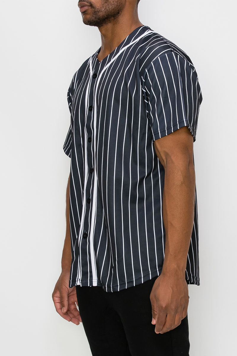 PIN STRIPED BASEBALL JERSEY