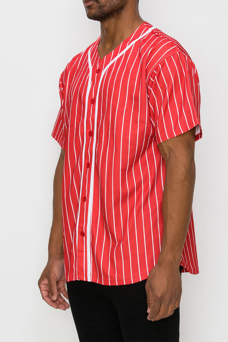 PIN STRIPED BASEBALL JERSEY