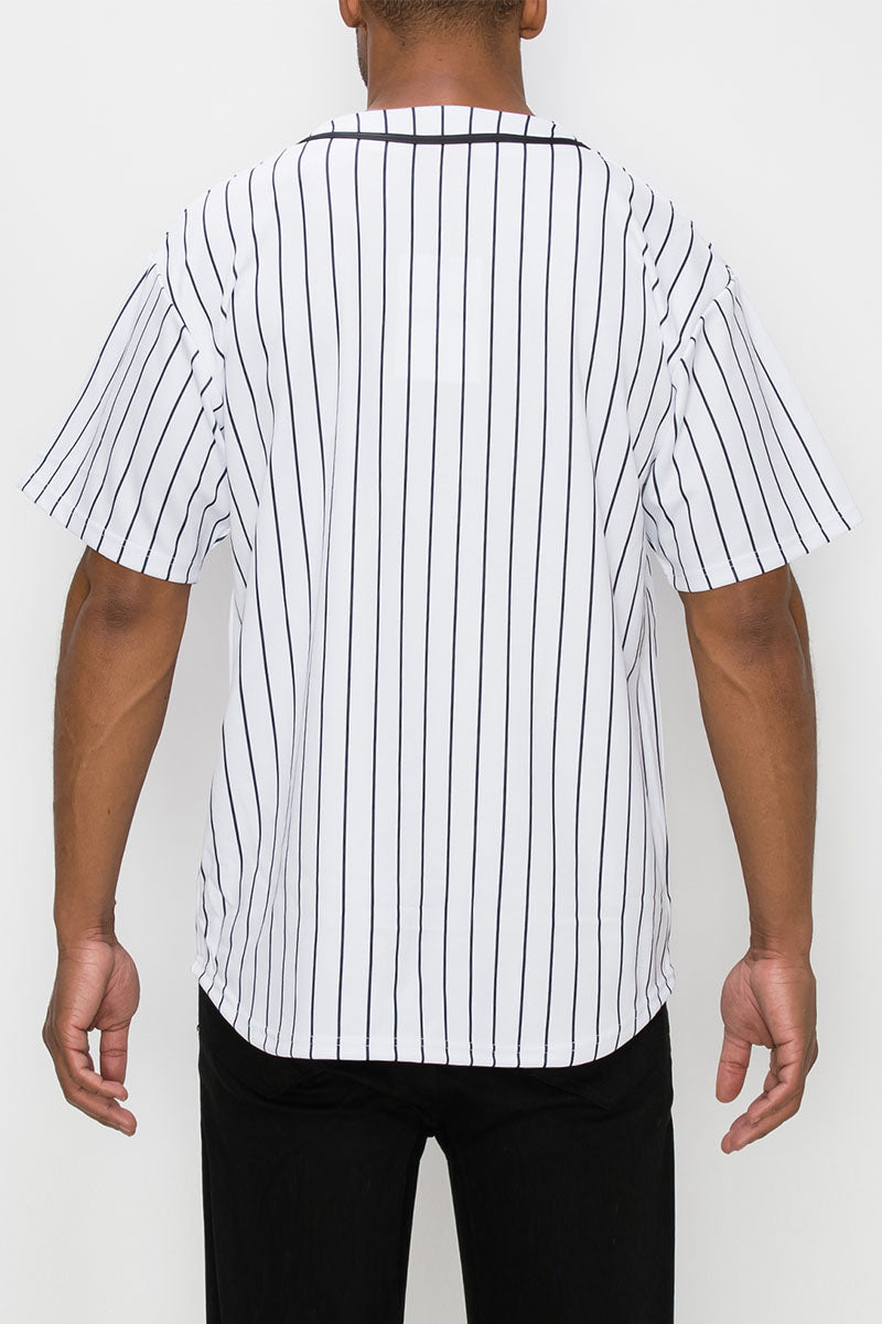 PIN STRIPED BASEBALL JERSEY