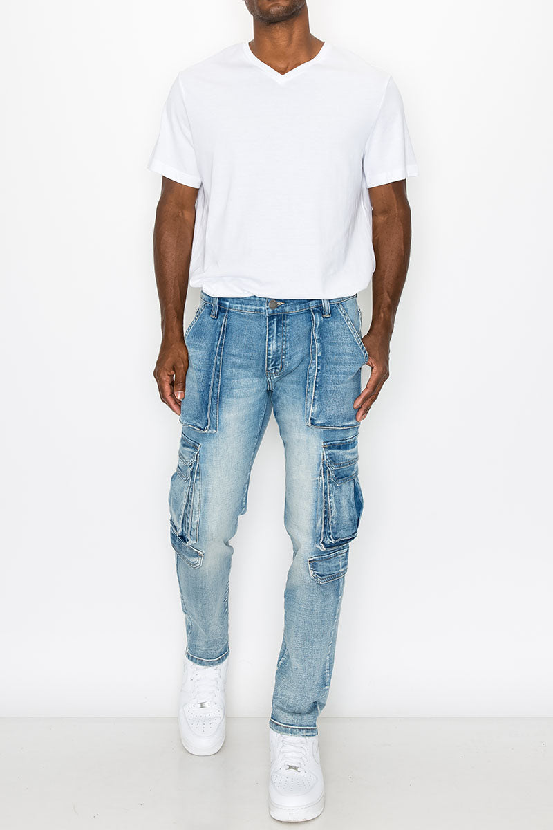 UTILITY CARGO DENIM JEANS