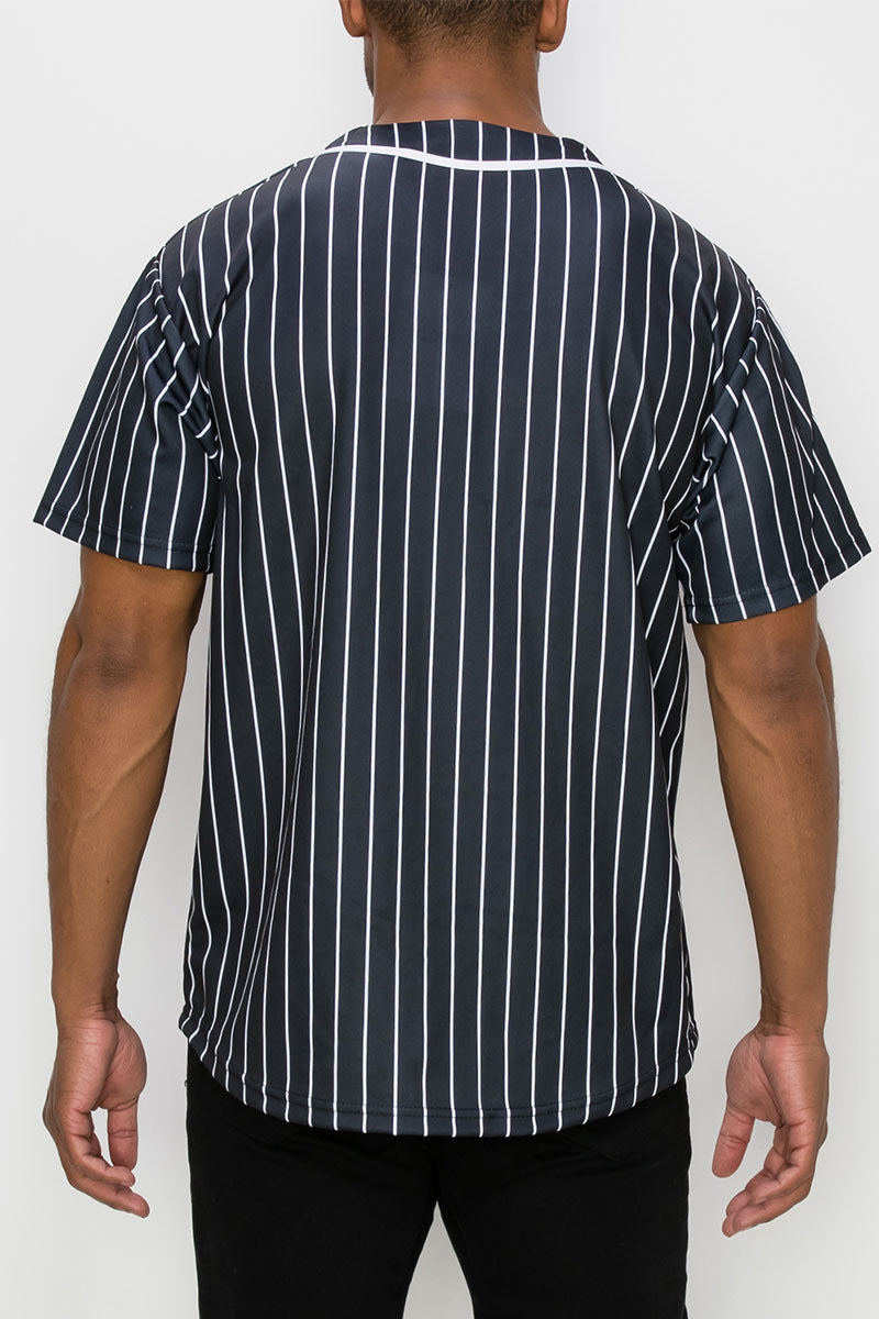 PIN STRIPED BASEBALL JERSEY