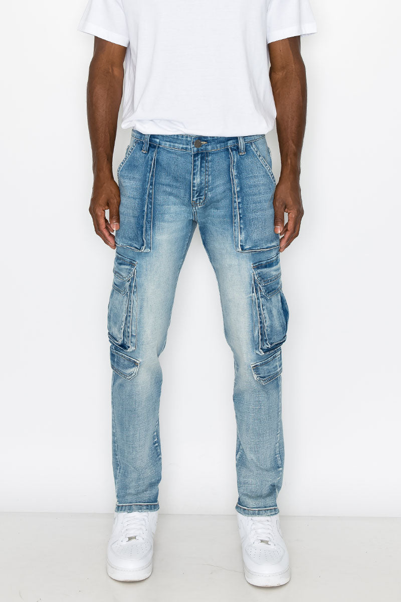 UTILITY CARGO DENIM JEANS