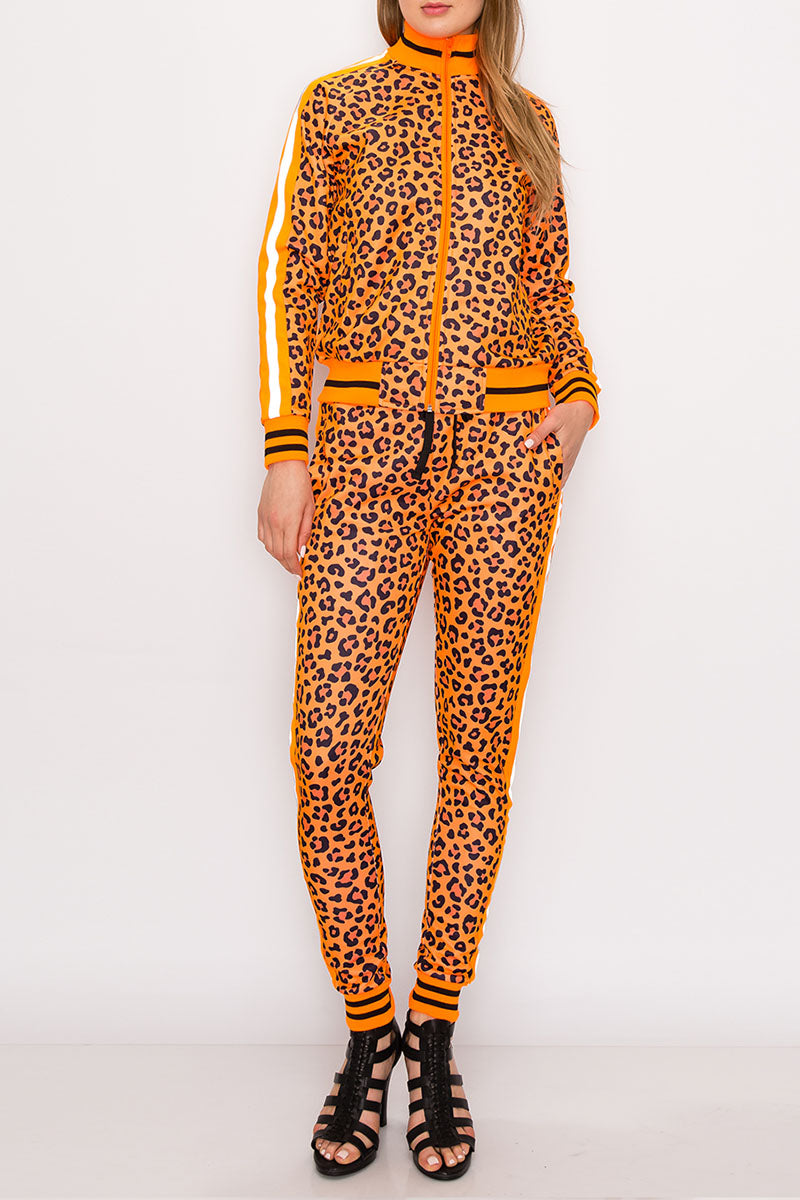 Women's Reflective Leopard Track suit