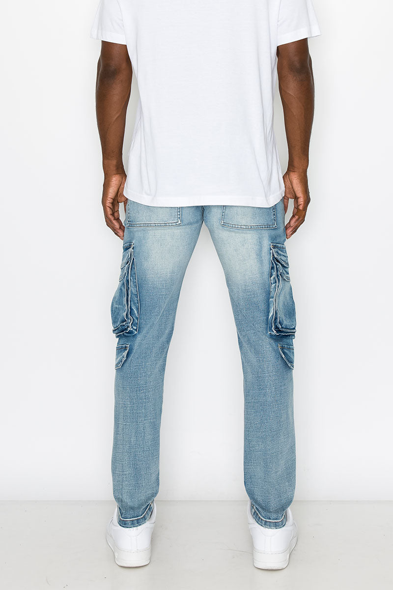 UTILITY CARGO DENIM JEANS