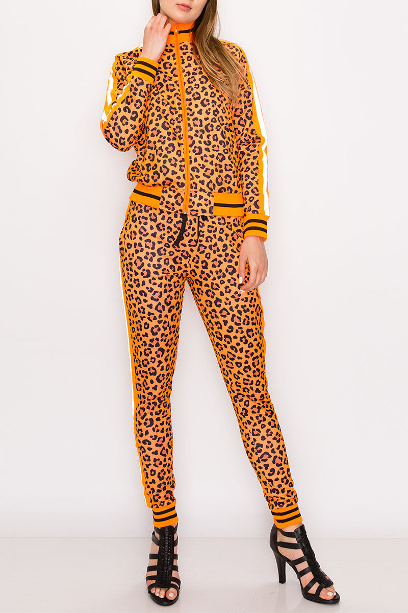 Women's Reflective Leopard Track suit