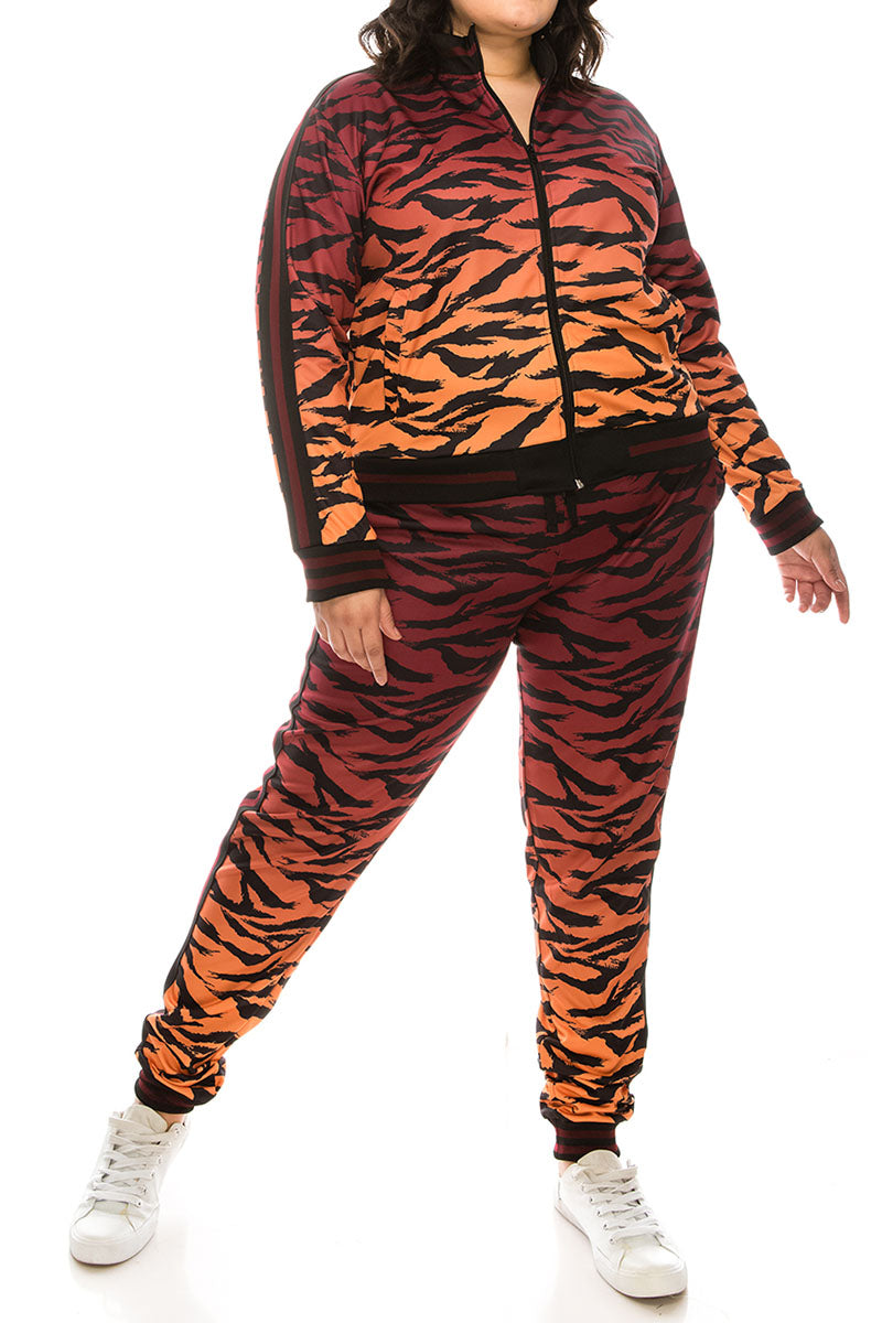 Women's Tiger Camo Track Suit (Curve)