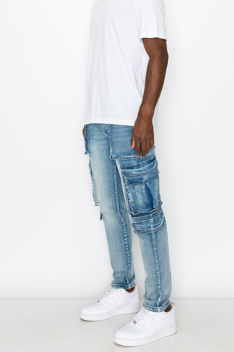 UTILITY CARGO DENIM JEANS