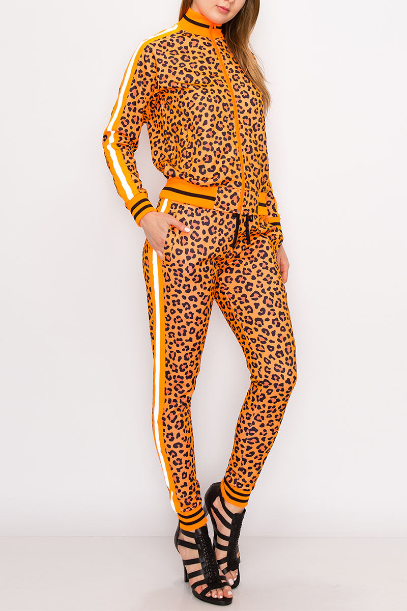 Women's Reflective Leopard Track suit