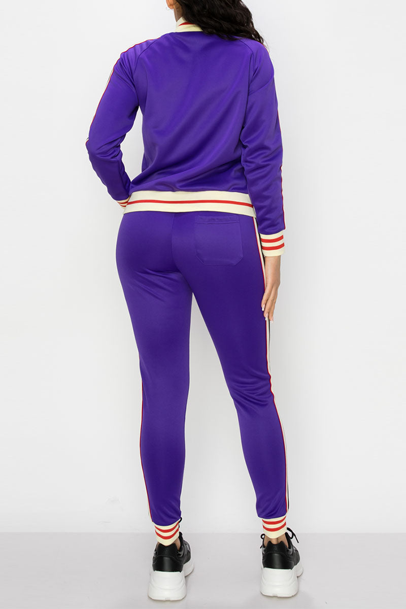 Women's side stripe track suits