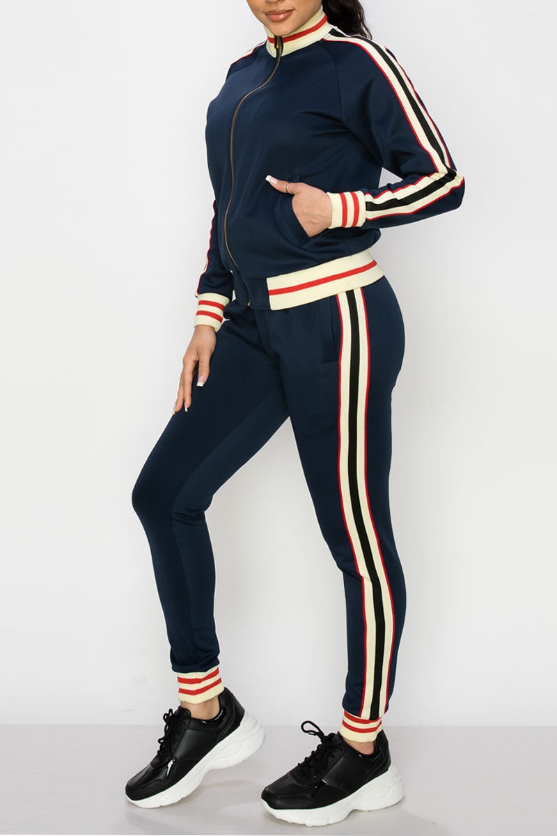 Women's side stripe track suits