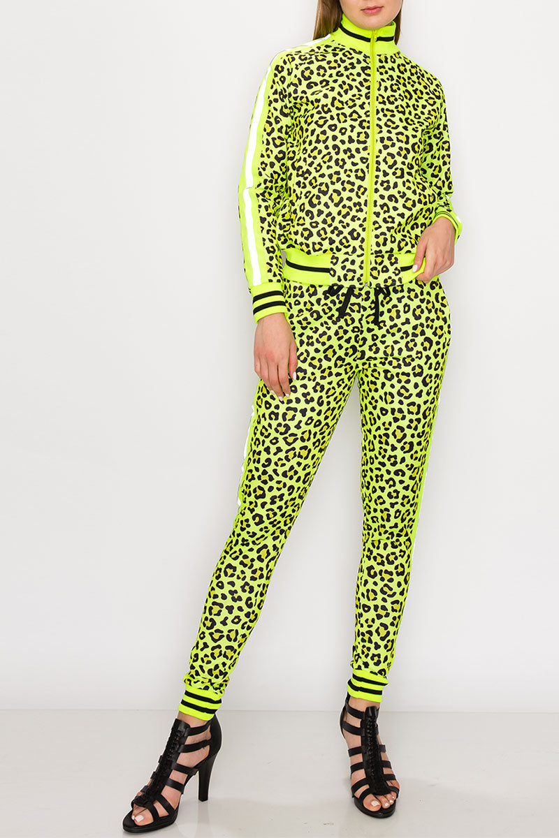 Women's Reflective Leopard Track suit