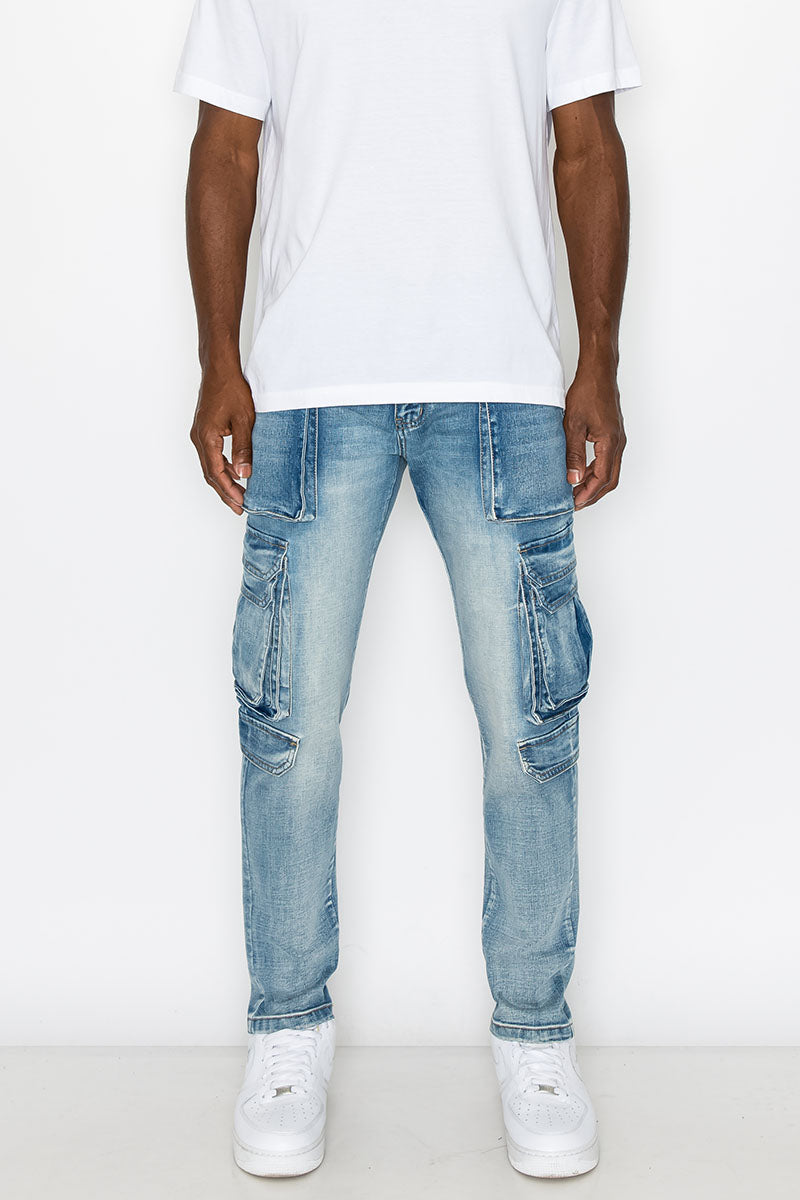 UTILITY CARGO DENIM JEANS