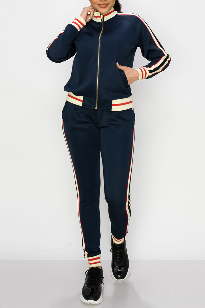 Women's side stripe track suits