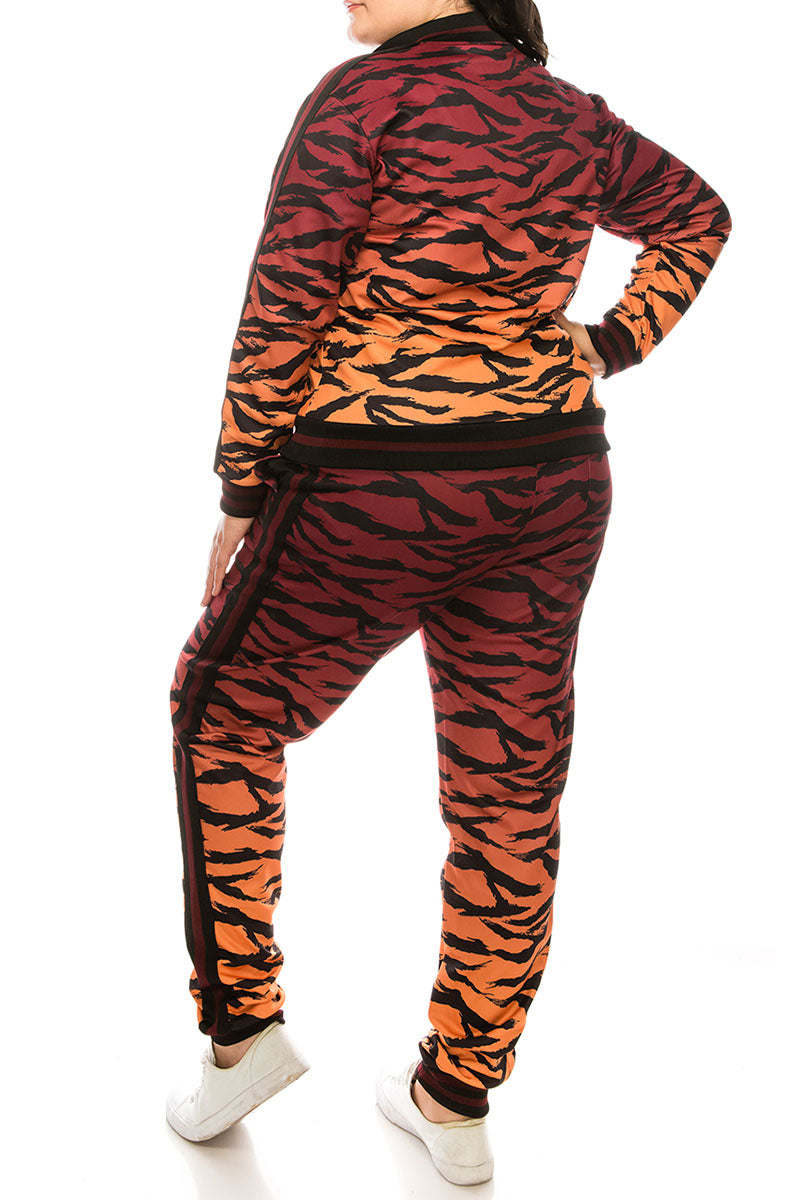 Women's Tiger Camo Track Suit (Curve)