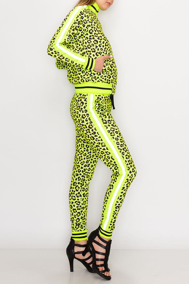 Women's Reflective Leopard Track suit