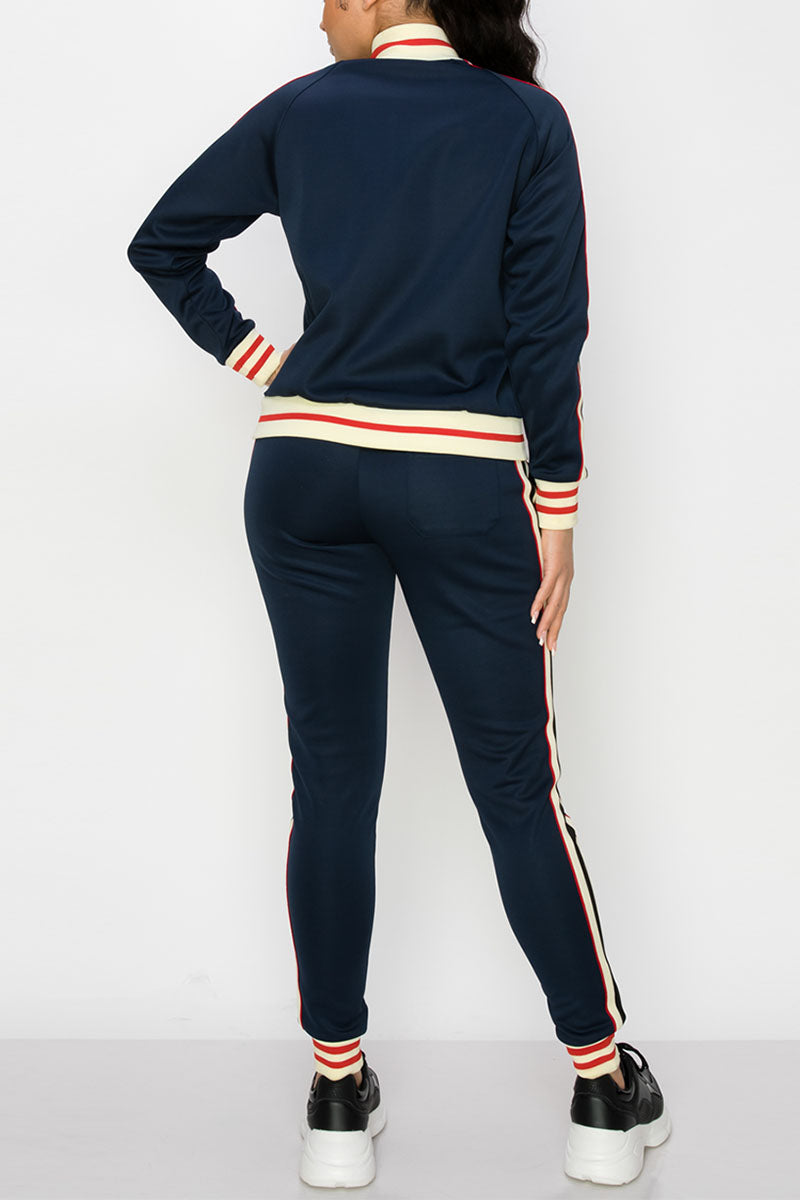 Women's side stripe track suits