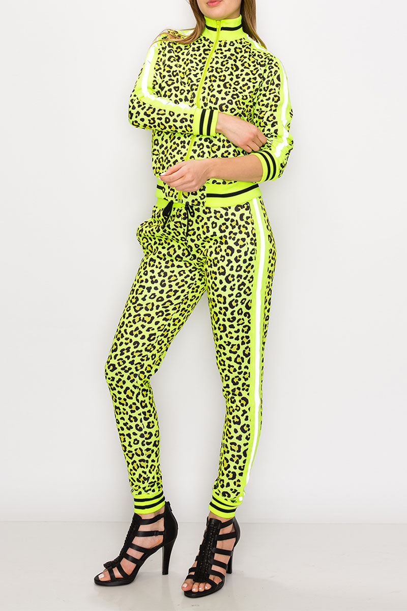 Women's Reflective Leopard Track suit