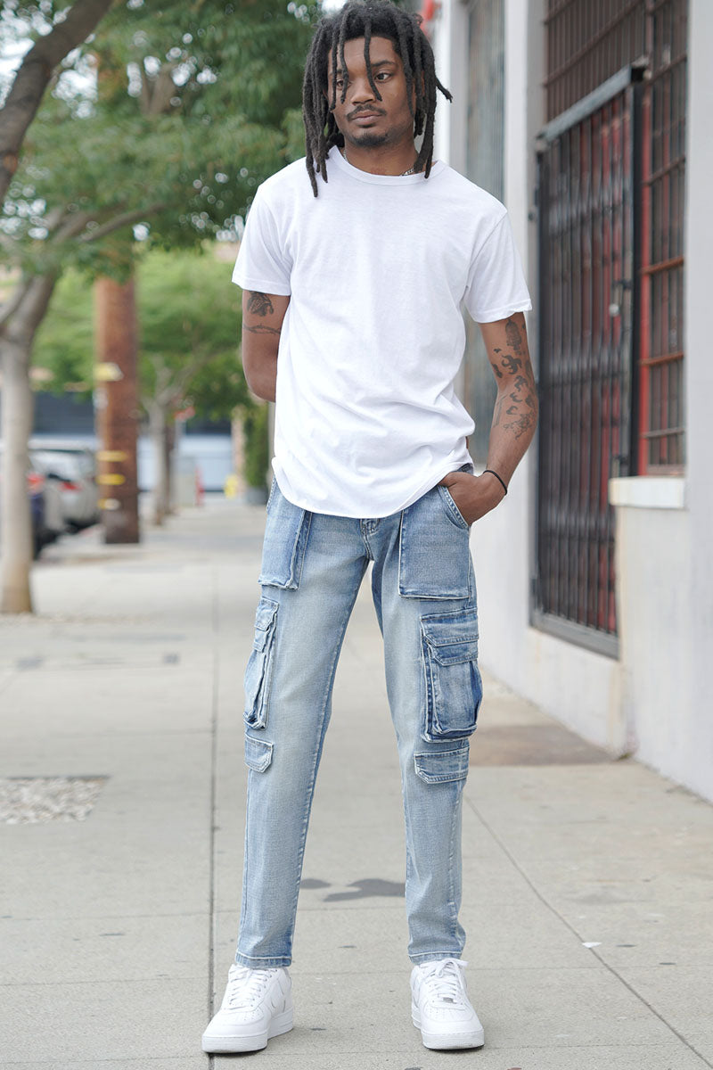 UTILITY CARGO DENIM JEANS