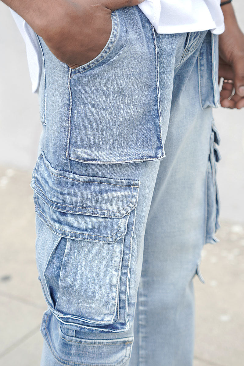 UTILITY CARGO DENIM JEANS