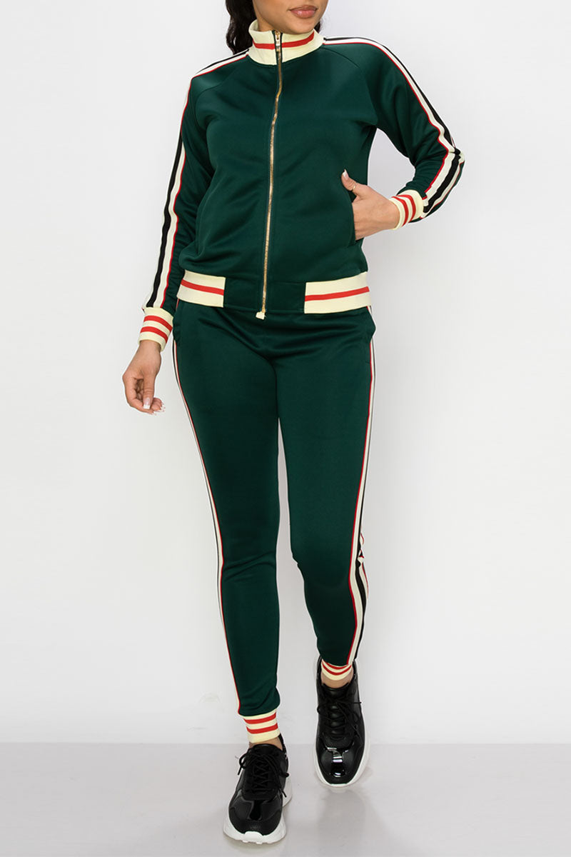 Women's side stripe track suits
