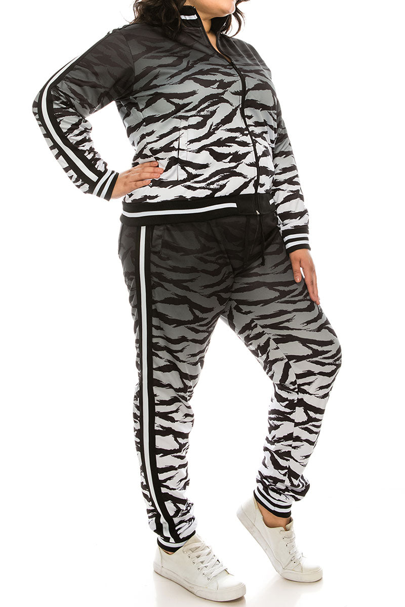 Women's tiger camo track suits (curve)