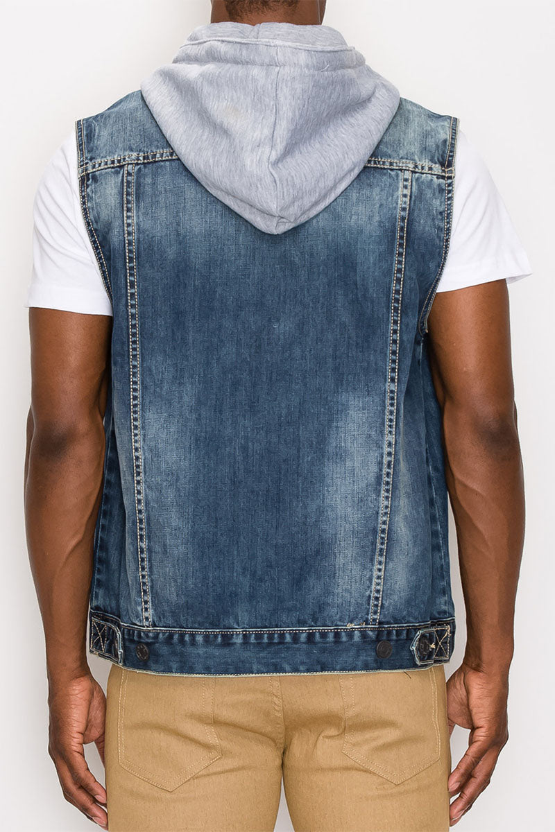 Detachable Hood Denim Vest – VICTORIOUSUSA