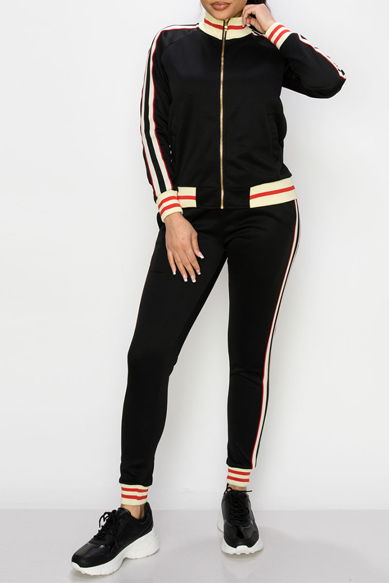 Women's side stripe track suits