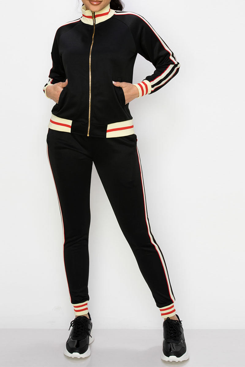Women's side stripe track suits