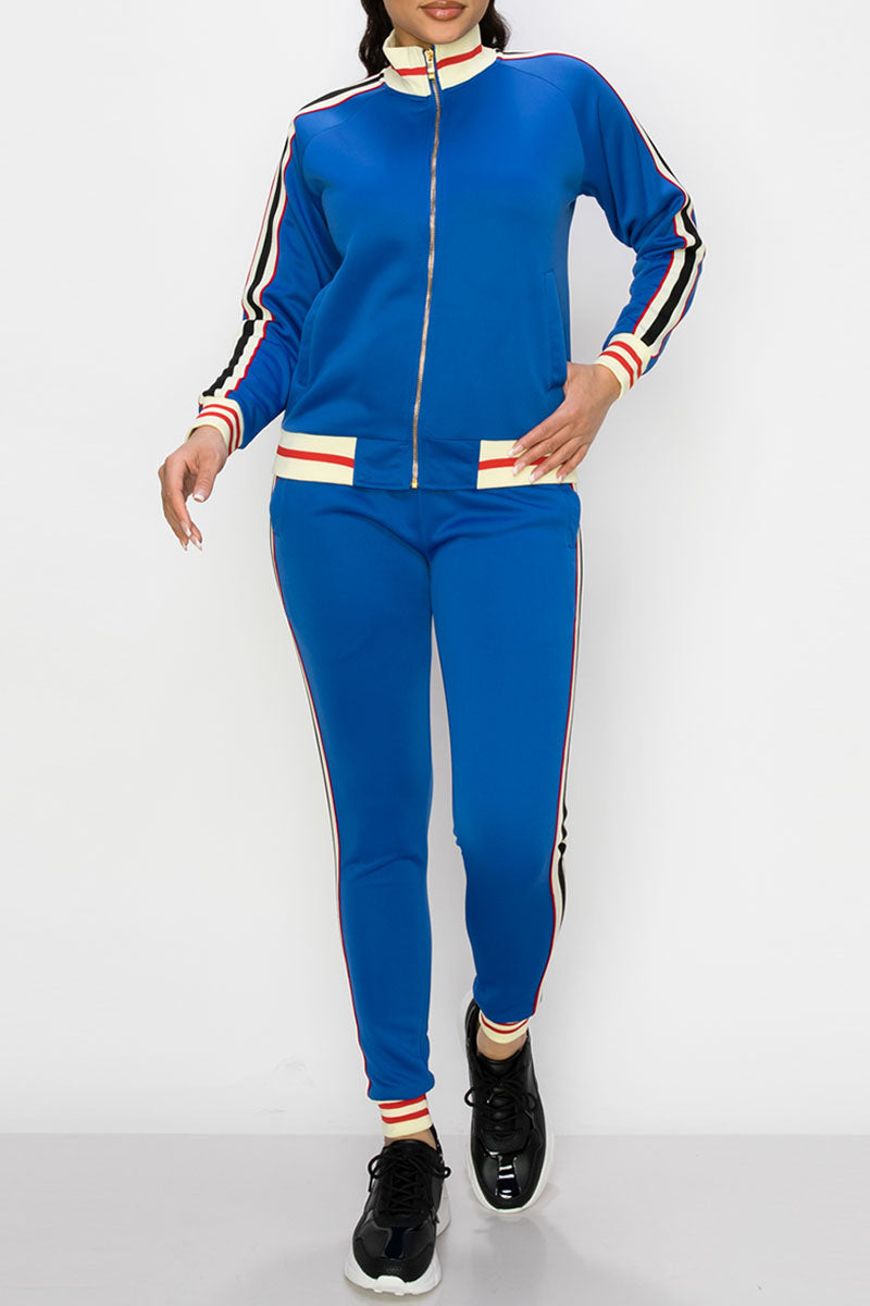Women's side stripe track suits