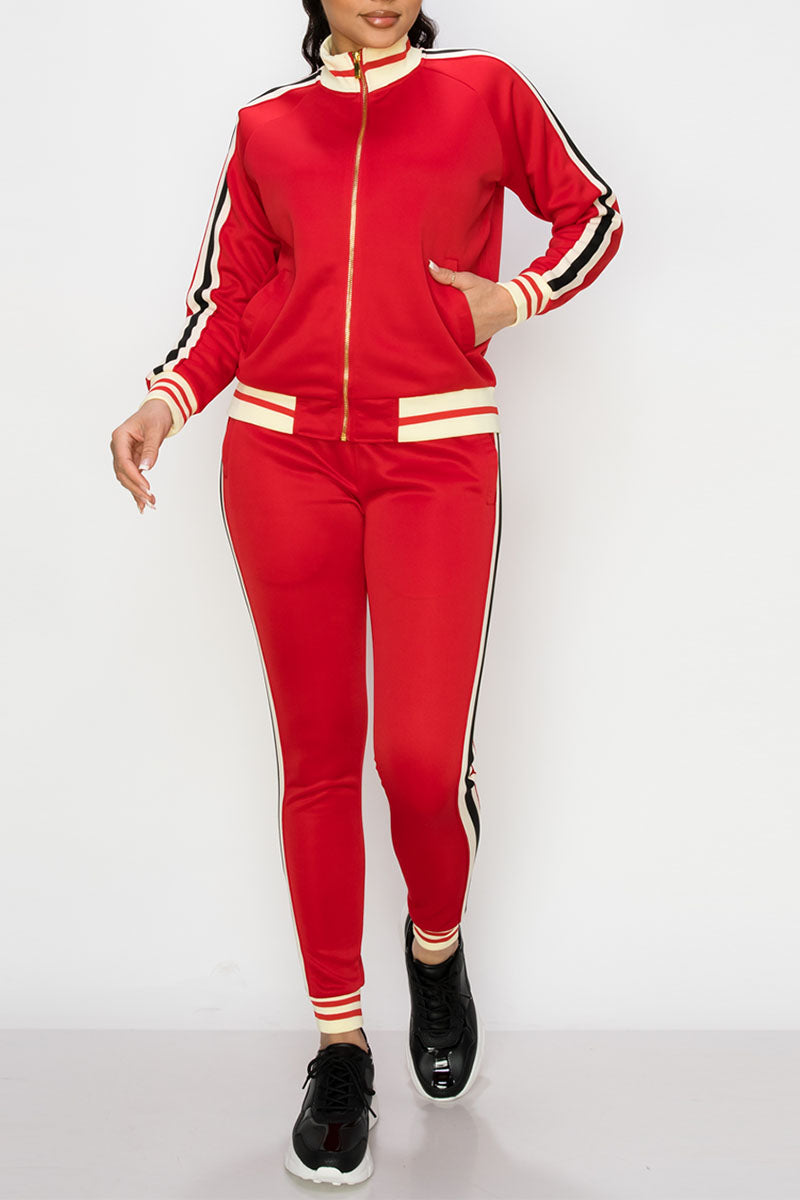 Women's side stripe track suits