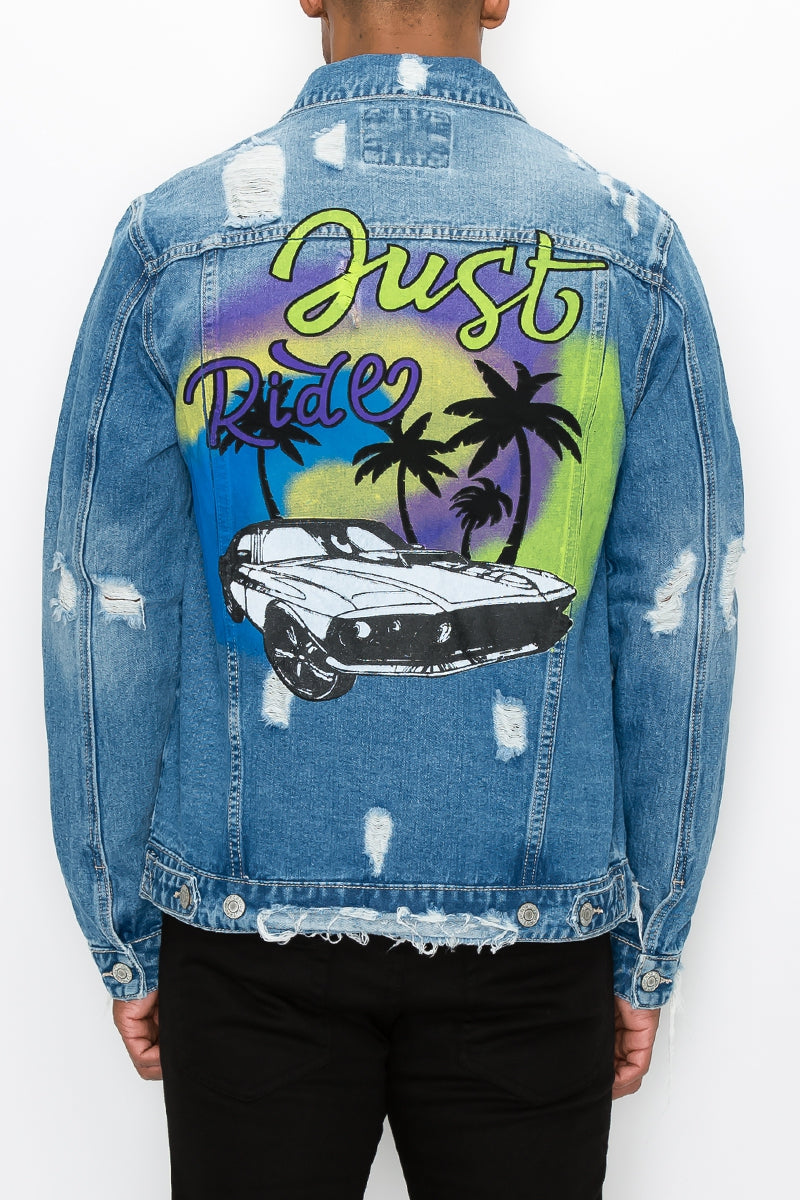 Just Ride Airbrush Denim Jacket