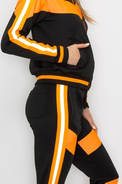 Women's reflective moto track suits