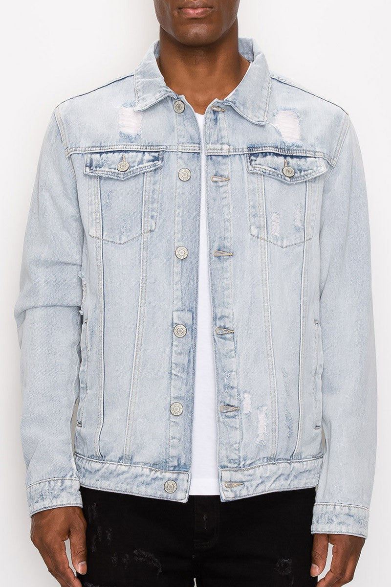 Turquoise Bleached Jean Jacket – worldSALON