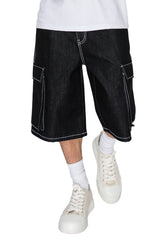 RECON Baggy Fit Cargo Raw Denim Shorts