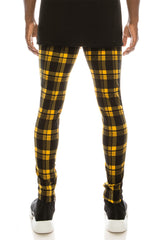 Plaid Pants - Gold