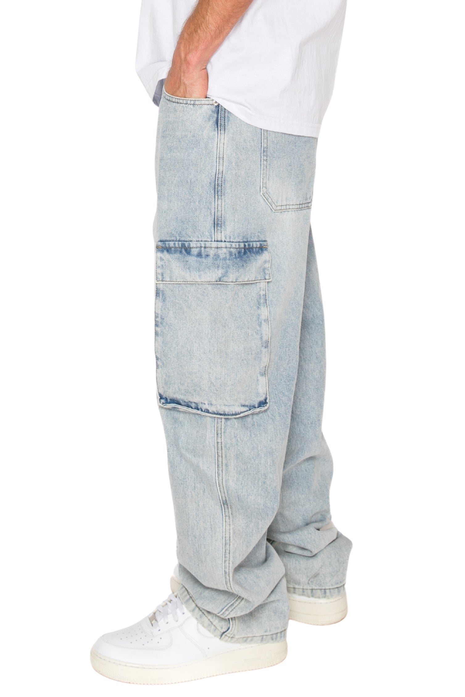 Men's ANCHOR Baggy Fit Cargo Denim Jeans | VICTORIOUS – VICTORIOUSUSA
