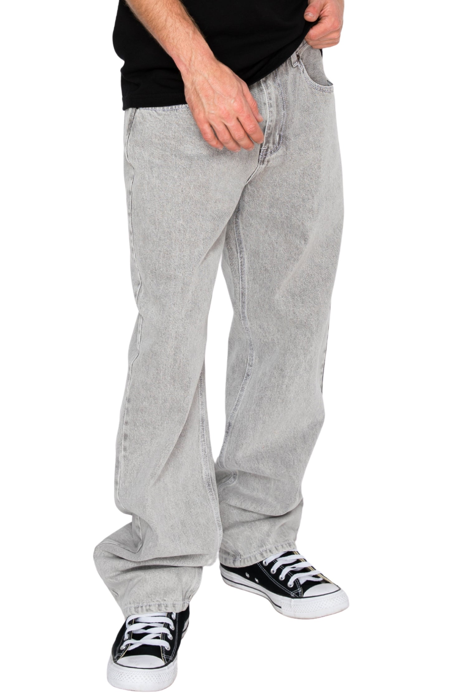 Men's ATLAS Essential Baggy Denim Jeans Grey | VICTORIOUS
