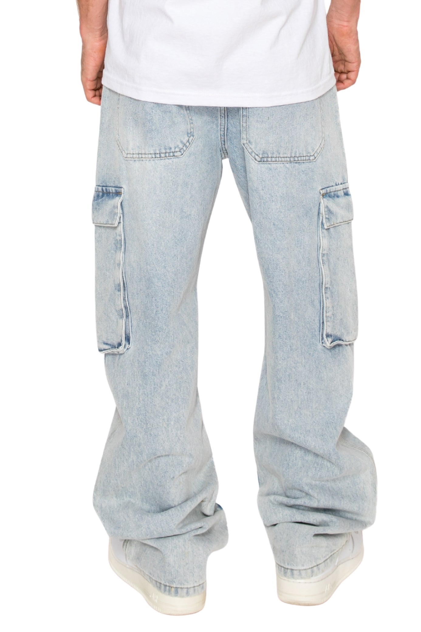 メンズ anchor blue denim buggy pants w40