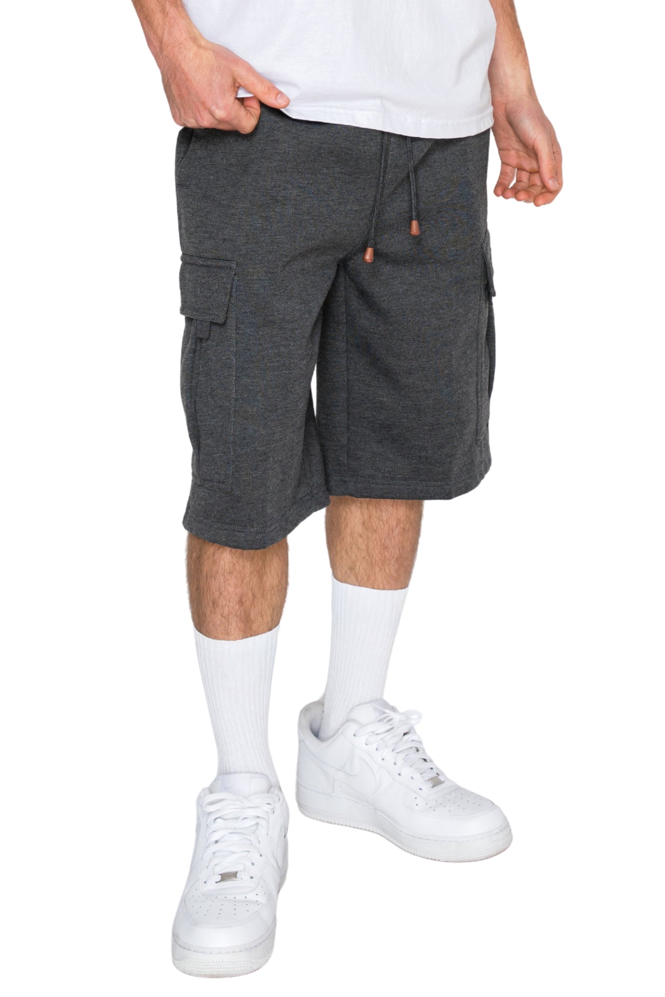 Baggy Fit Cargo Fleece Shorts