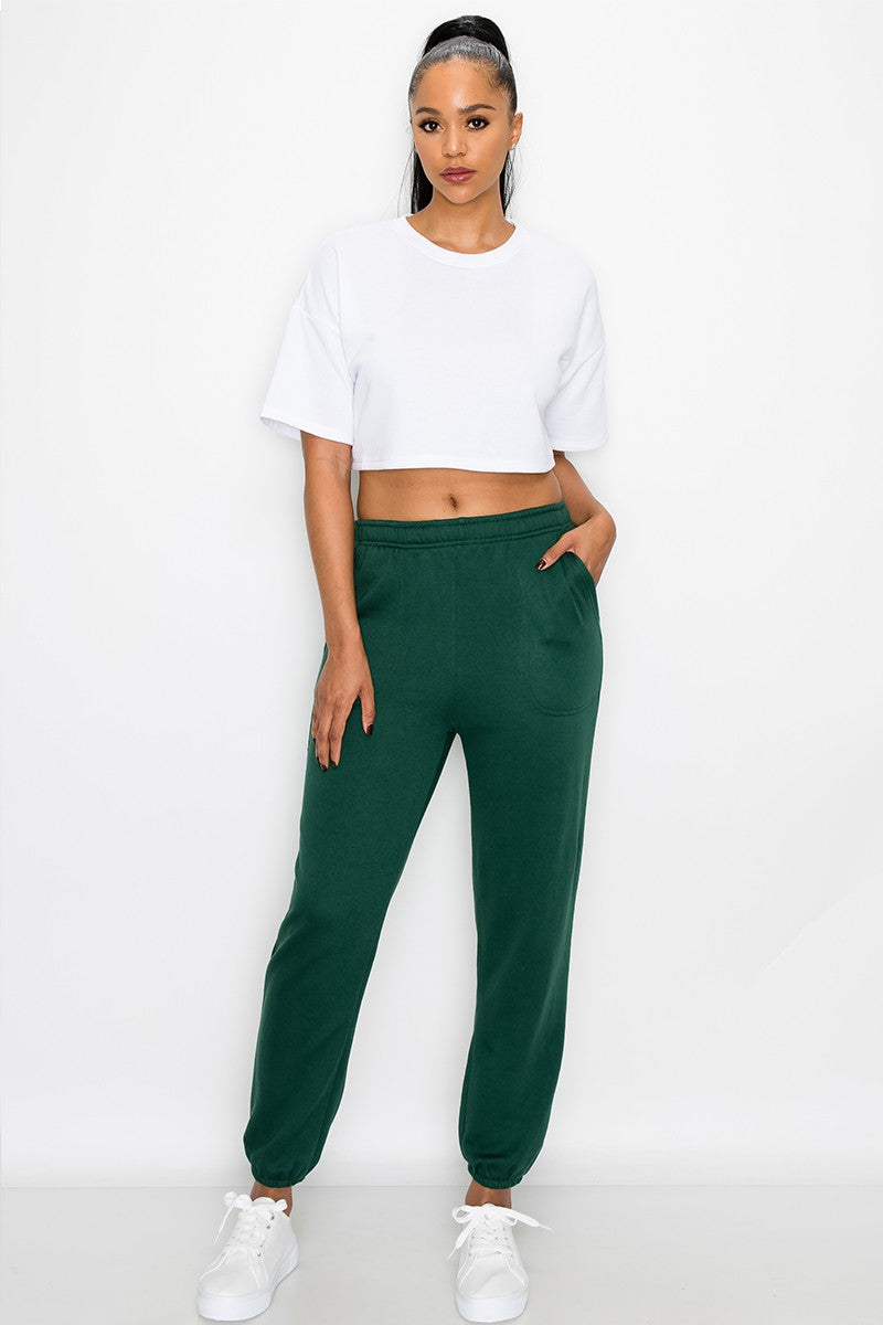 Essential Fleece Sweatpants - Dark Green